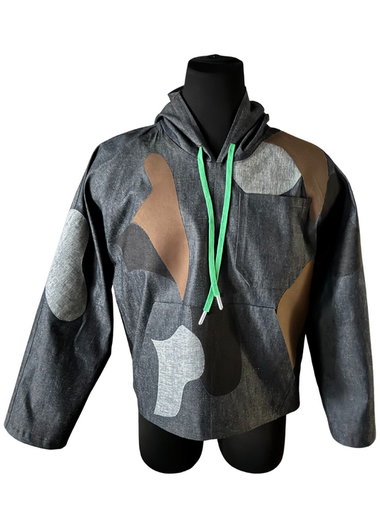 Flat Blaq Frequency Hoodie — Full Sleeve Camouflage Edition