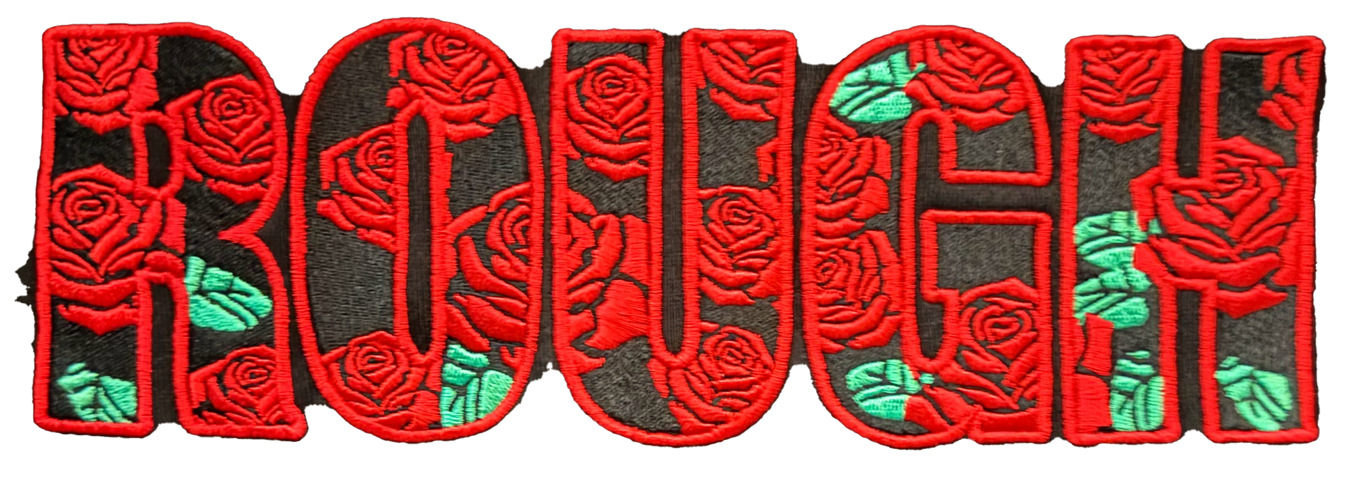 Rough Embroidered T-shirt - Flat Blaq